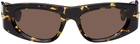 Bottega Veneta Tortoiseshell Classic Oval Sunglasses