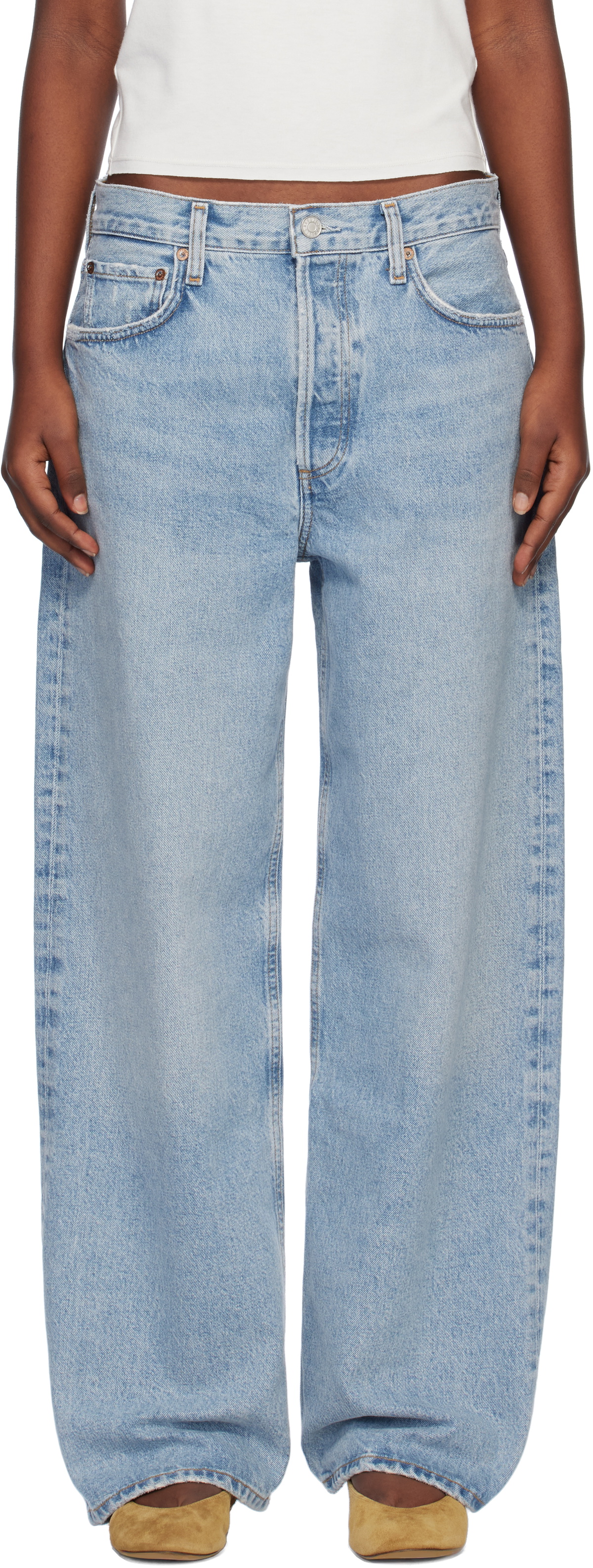 AGOLDE Blue Low Slung Baggy 30.5 Jeans