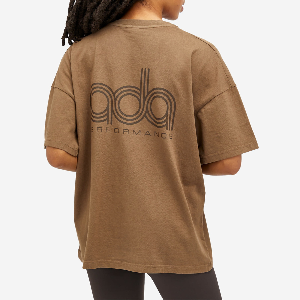 Adanola Women's Performance Washed Boxy T-Shirt in Brown