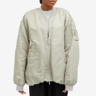 Low Classic Women's Reversible Oversized MA-1 Bomber Jacket in Light Khaki