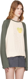 OPEN YY White & Green 'I LOVE YY' Raglan T-shirt