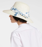 Maison Michel Kate scarf-detail raffia fedora