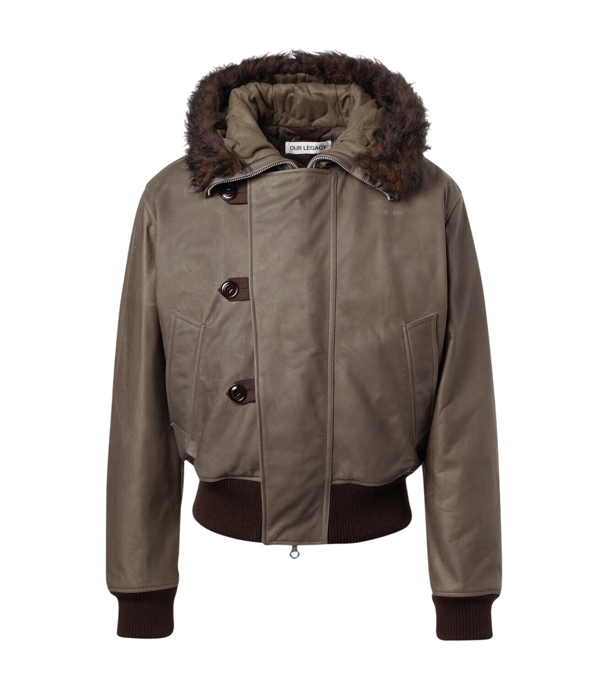 Our Legacy Brown Venice Blouson Faux Leather Jacket Our Legacy