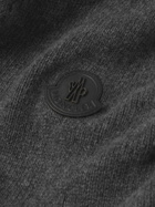 Moncler - Slim-Fit Logo-Appliquéd Shearling-Trimmed Wool Down Zip-Up Cardigan - Gray
