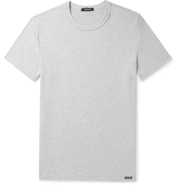 Photo: TOM FORD - Stretch-Cotton Jersey T-Shirt - Gray