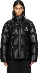 Moncler Genius Moncler x Palm Angels Black Simoon Faux-Leather Down Jacket