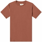Folk Men's Contrast Sleeve T-Shirt in Dark Chestnut