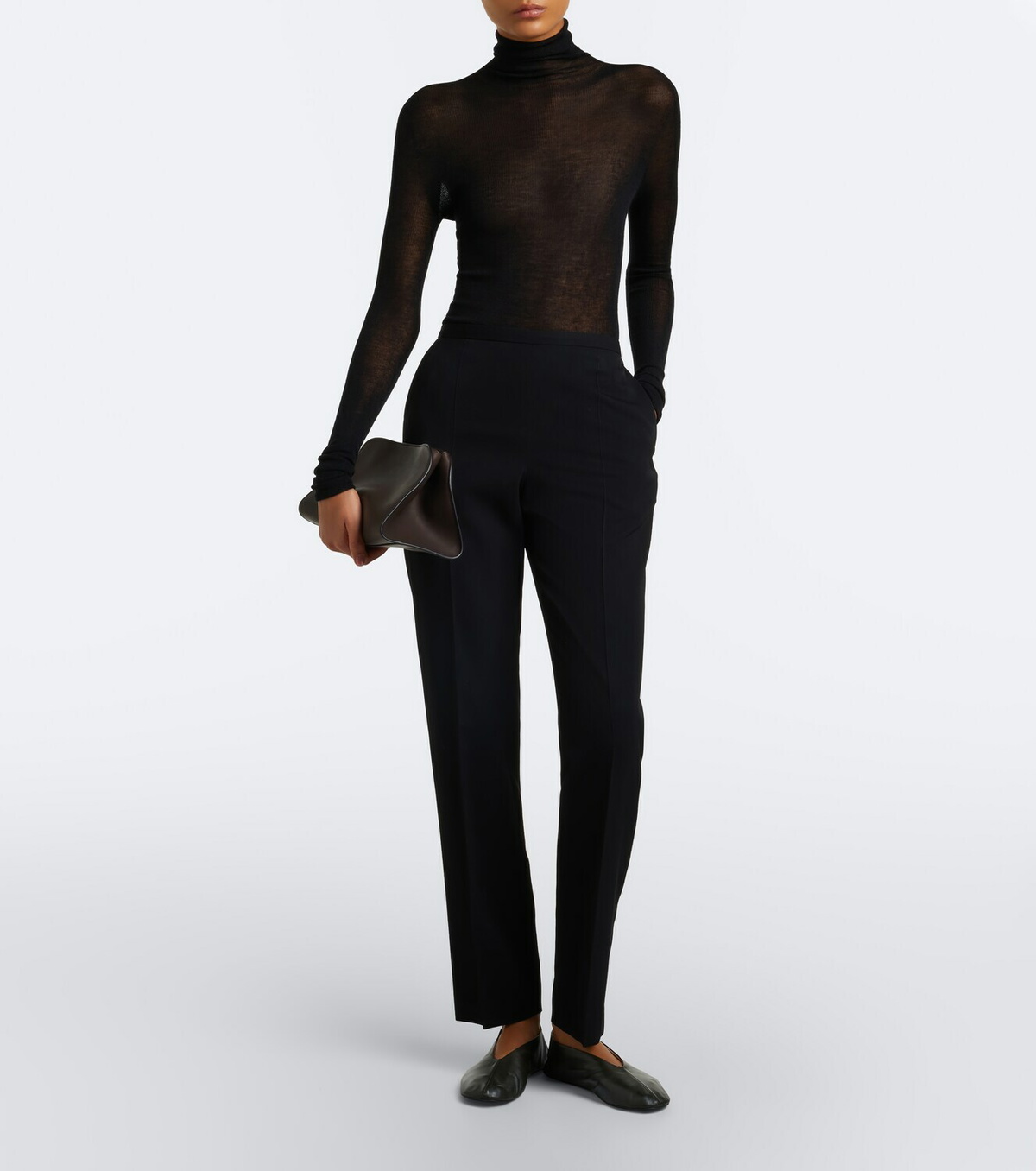 The Row Peggy leather clutch