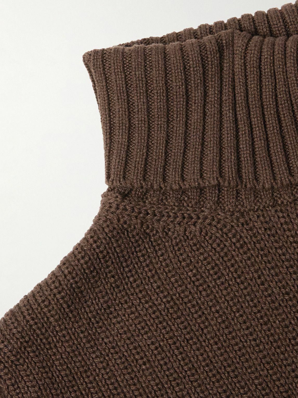 Stòffa - Slim-Fit Ribbed Cashmere Rollneck Sweater - Brown