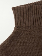 Stòffa - Slim-Fit Ribbed Cashmere Rollneck Sweater - Brown