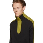 Bottega Veneta Black and Yellow Colorblock Zip-Up Sweater