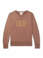 Remi Relief - Isu Distressed Printed Cotton-Jersey Sweatshirt - Brown
