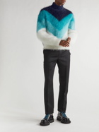 Bottega Veneta - Chevron Knitted Rollneck Sweater - Blue