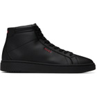 Hugo Black Faux-Leather High-Top Sneakers