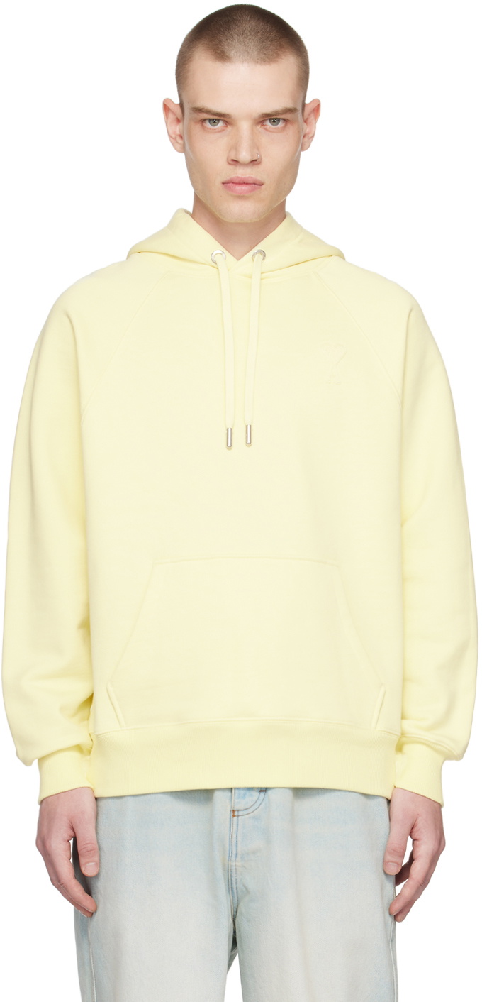 AMI Paris SSENSE Exclusive Yellow Ami de Cœur Hoodie AMI