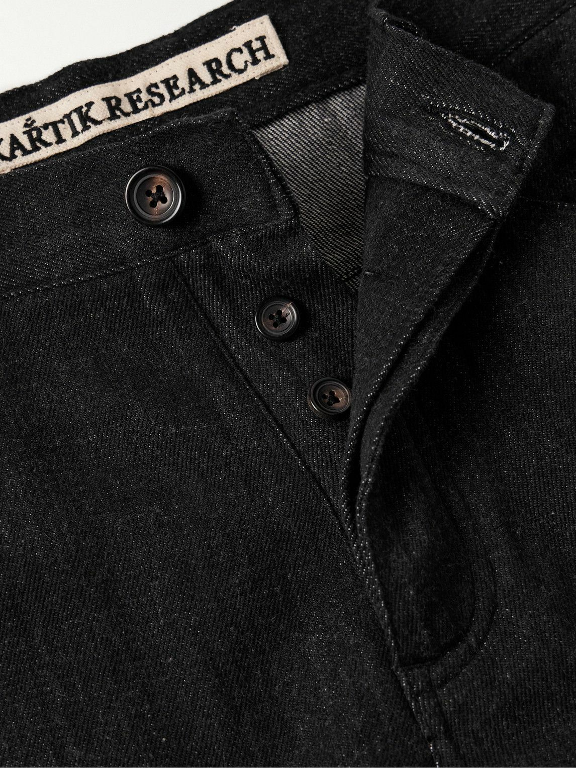 Kartik Research - Straight-Leg Embellished Embroidered Jeans - Black