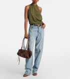 Balenciaga Le City East-West Small suede shoulder bag