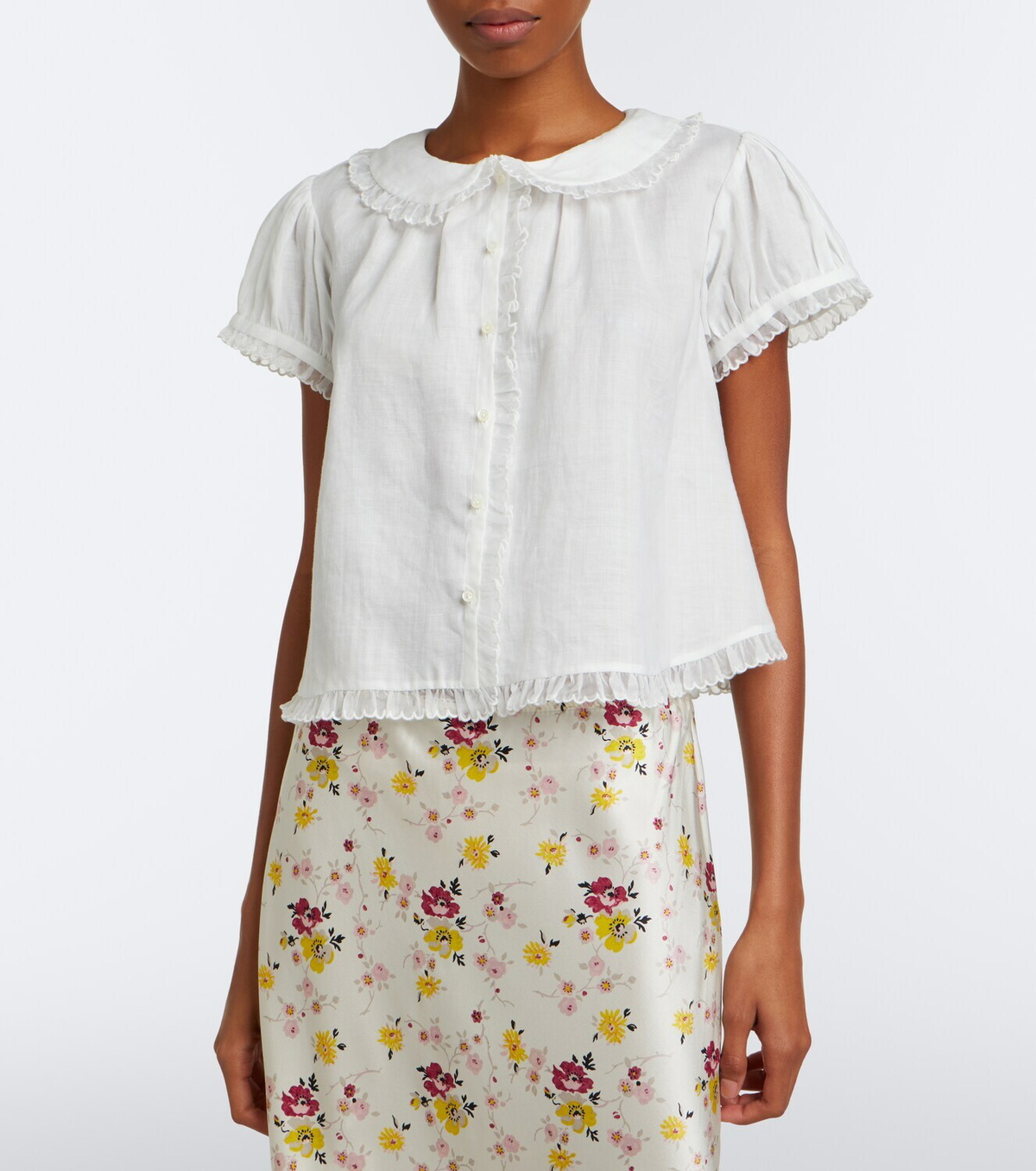 Dôen Karina scalloped ramie blouse