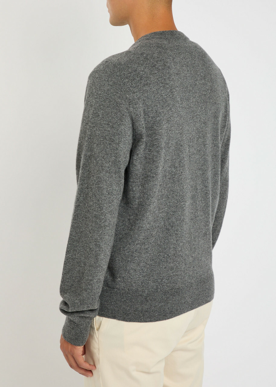 Dolce & Gabbana Logo-appliquéd Wool Sweatshirt Anthracite
