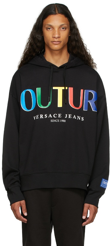 Photo: Versace Jeans Couture Black & Multicolor Logo Hoodie