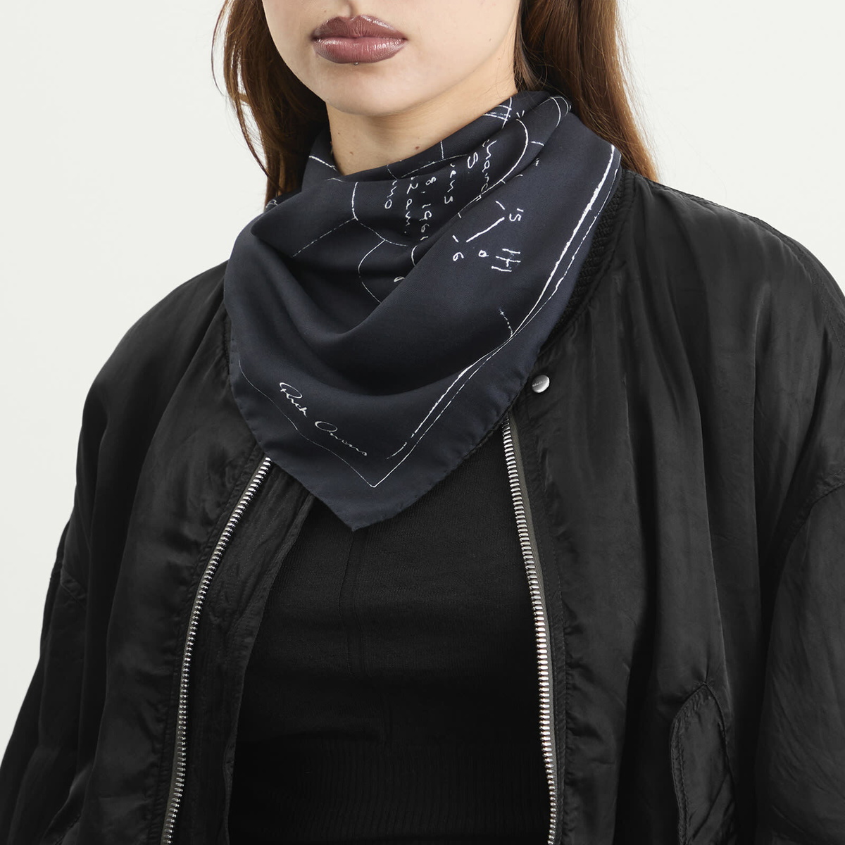 Rick Owens Women's Printed Astro Scarf in Black/Milk 