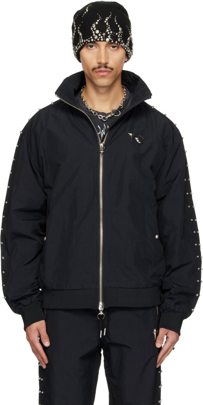 Photo: Thug Club Black Triple Line Stud Track Jacket