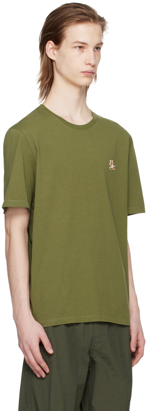 Maison Kitsuné Khaki Chillax Fox T-Shirt Maison Kitsune