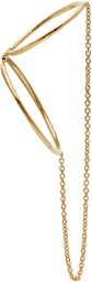 Saskia Diez SSENSE Exclusive Gold Wire Chained No. 2 Double Earcuff