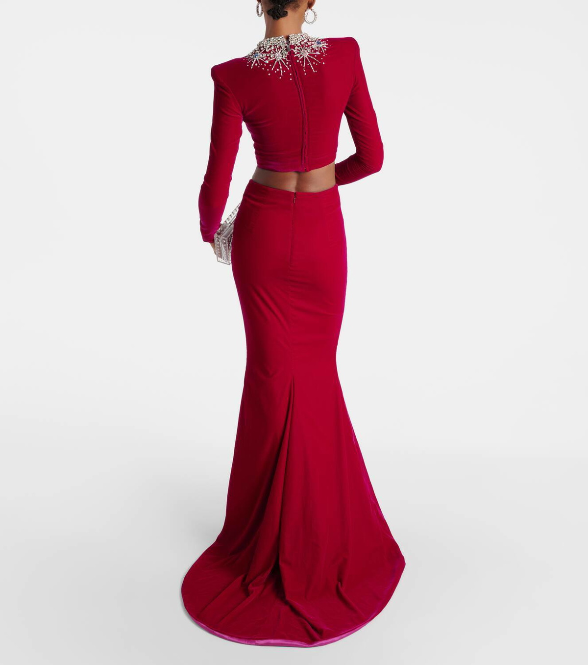 Miss Sohee Gemma embellished crop top and maxi skirt set