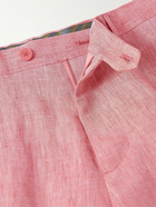 Etro - Straight-Leg Linen Bermuda Shorts - Pink