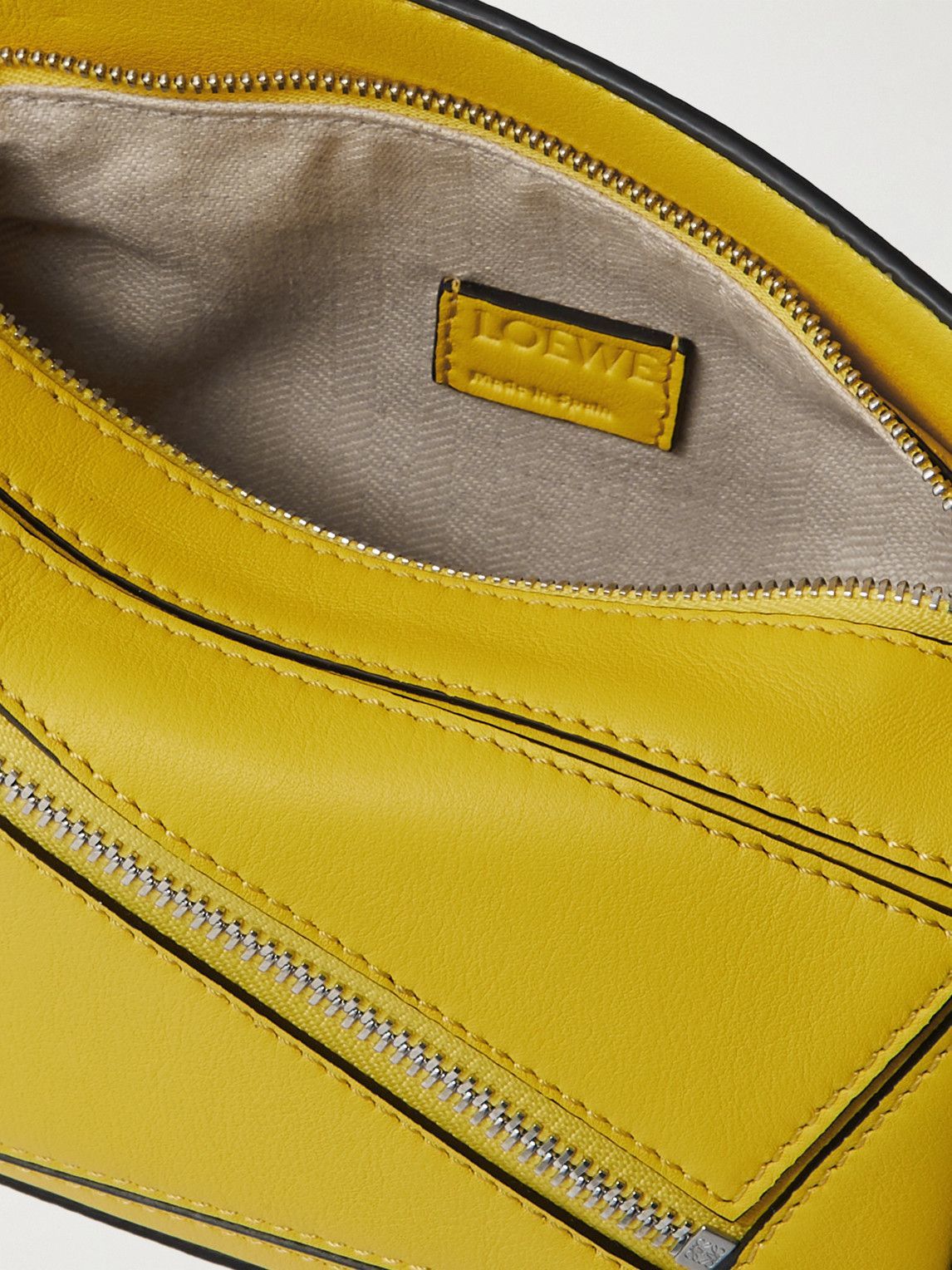 Puzzle Mini Leather Belt Bag in Yellow - Loewe