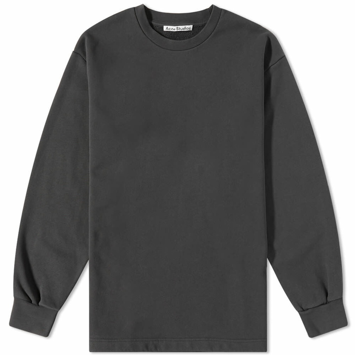 Photo: Acne Studios Men's Fin Circus Logo Crew Sweat in Faded Black