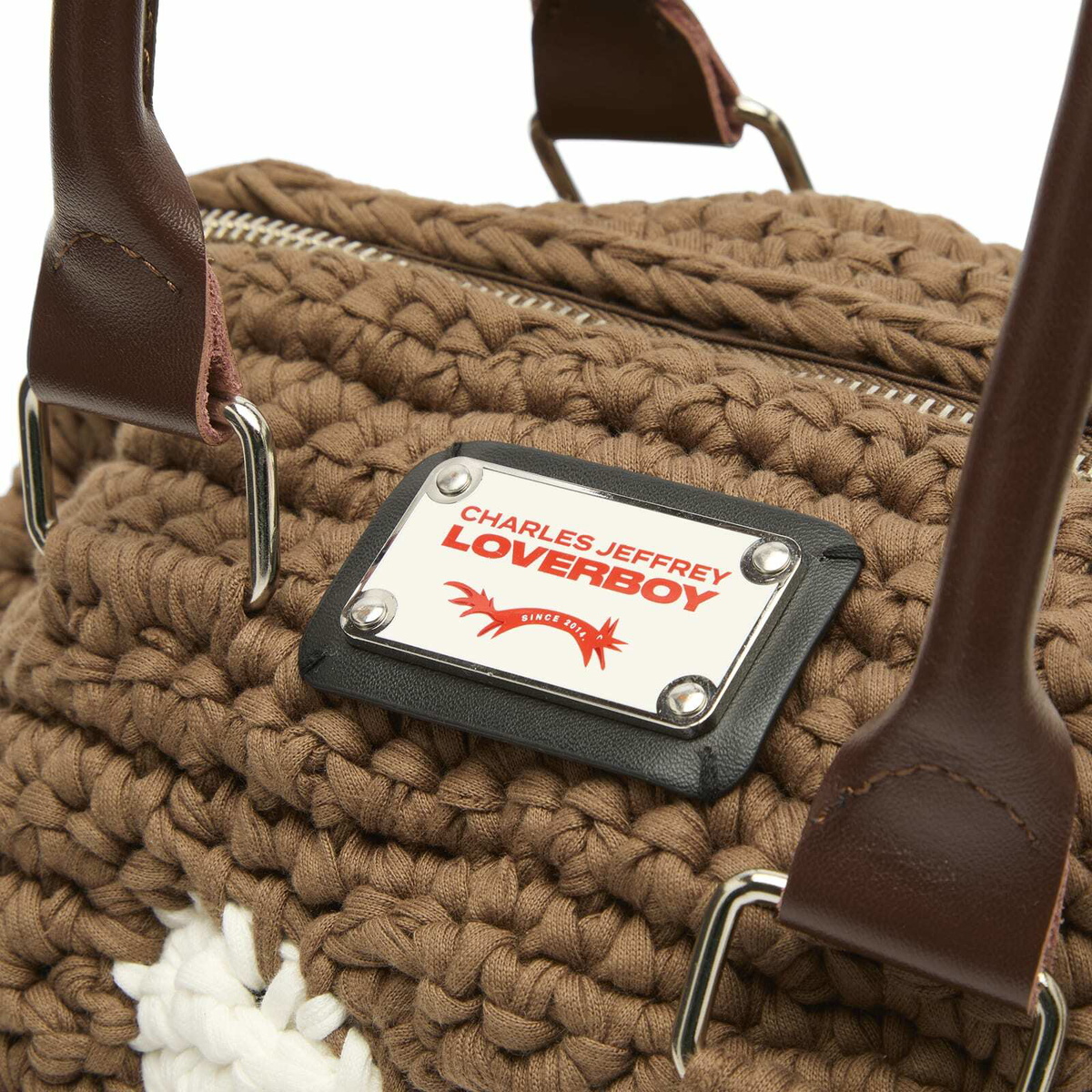 Charles Jeffrey Loverboy Women's Bulldog Bag in Beige/White 