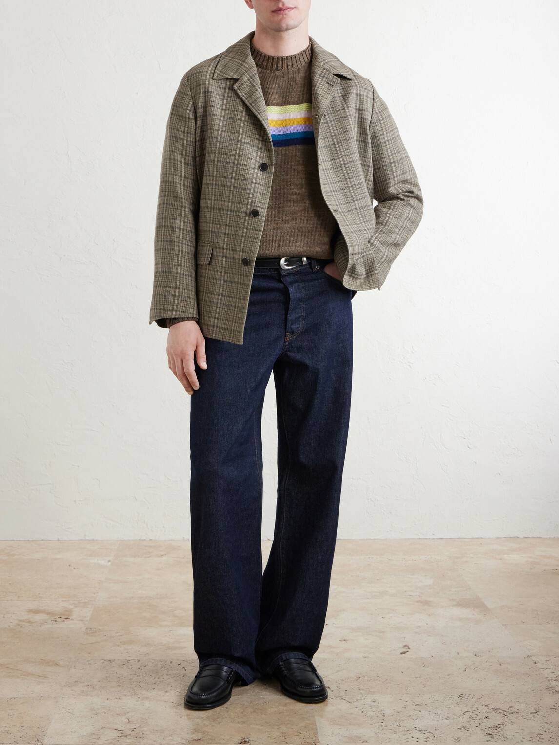 KAPITAL - Peckish Rainbow Striped Cotton and Wool-Blend Sweater - Brown