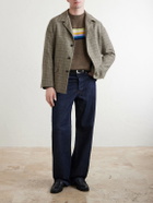 KAPITAL - Peckish Rainbow Striped Cotton and Wool-Blend Sweater - Brown