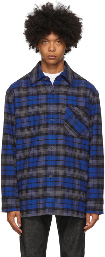 Photo: Acne Studios Blue Flannel Patch Shirt