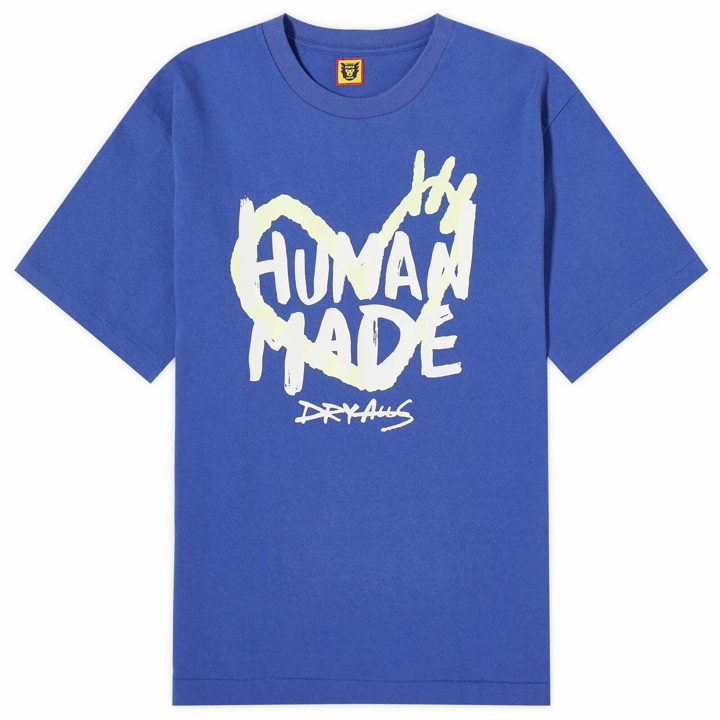 Photo: Human Made Men's Big Drawn Heart T-Shirt in Blue
