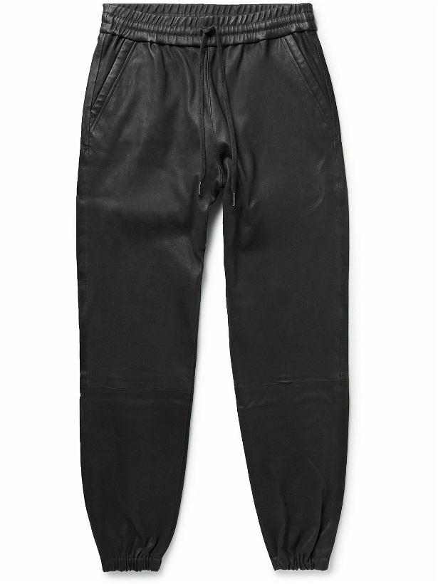 Photo: John Elliott - LA Tapered Leather Sweatpants - Black