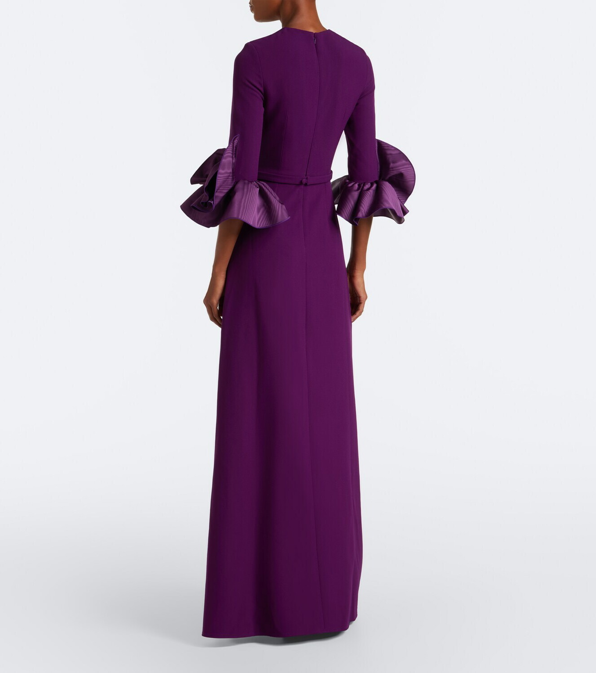 Safiyaa Belen crêpe belted gown