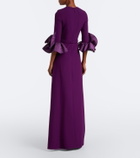 Safiyaa Belen crêpe belted gown