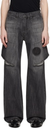 JiyongKim Gray Layered Jeans