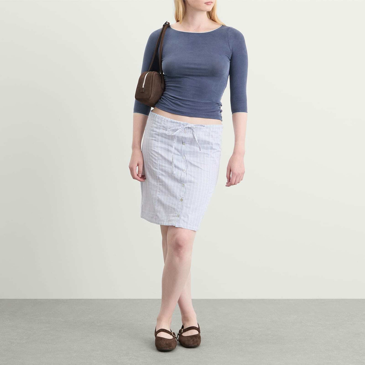 Fruity Booty Women's Second Skins 3/4 Length Top in Navy