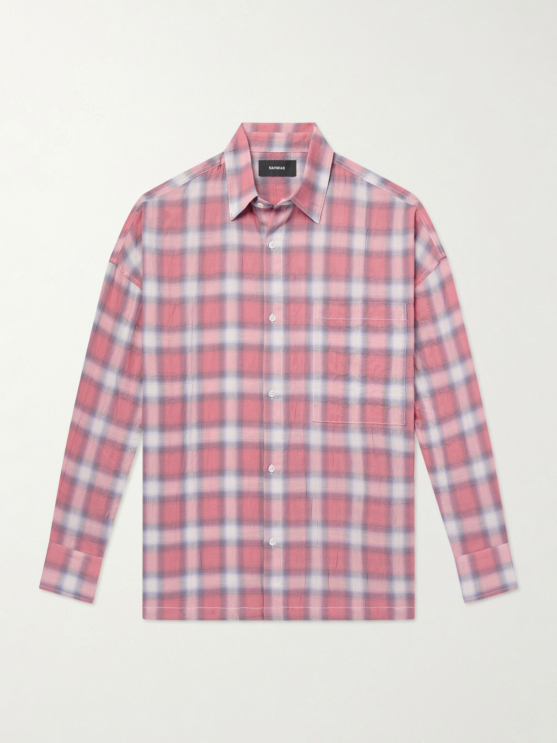NAHMIAS - Checked Cotton-Blend Shirt - Red