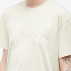 JW Anderson Men's Embroidered Logo T-Shirt in Beige