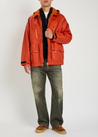 Stone Island Slick Hooded Nylon-tela Jacket Orange