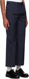 Glass Cypress Navy Pinstripe Trousers