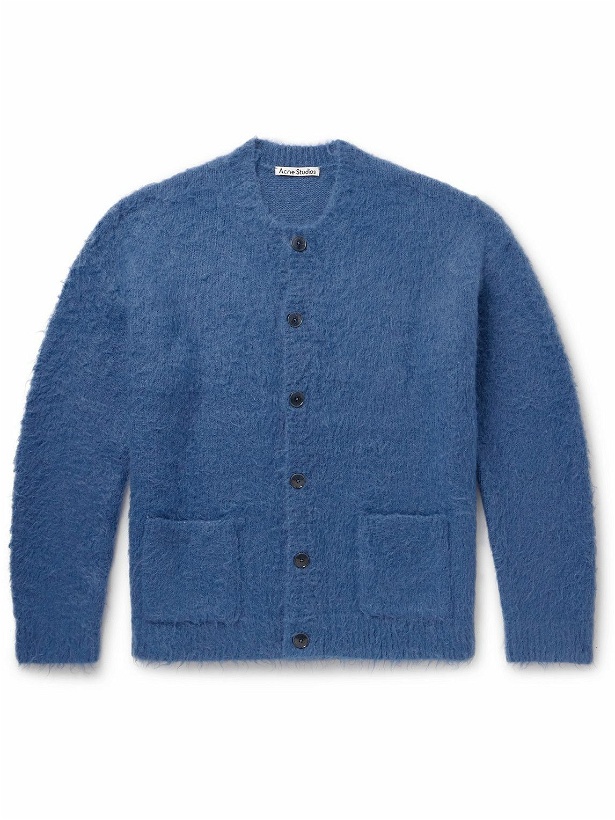 Photo: Acne Studios - Komer Brushed Stretch-Nylon, Wool and Mohair Blend Cardigan - Blue