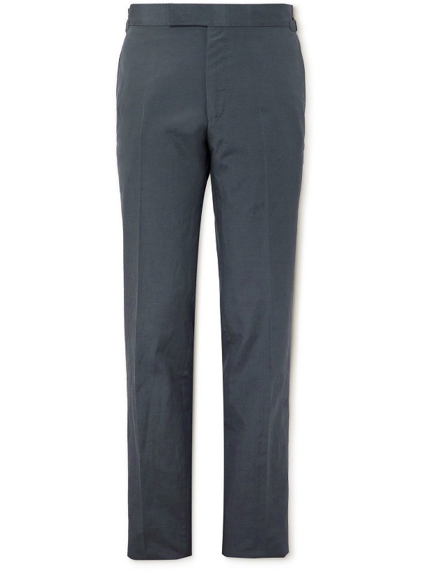Photo: TOM FORD - Pleated Silk-Blend Suit Trousers - Blue