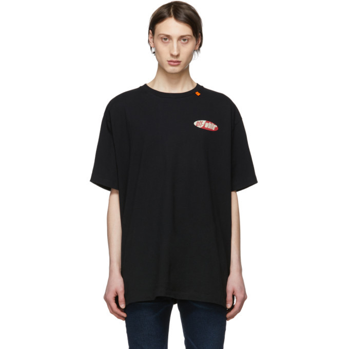 Photo: Off-White Black and Red Oversized Split Logo T-Shirt