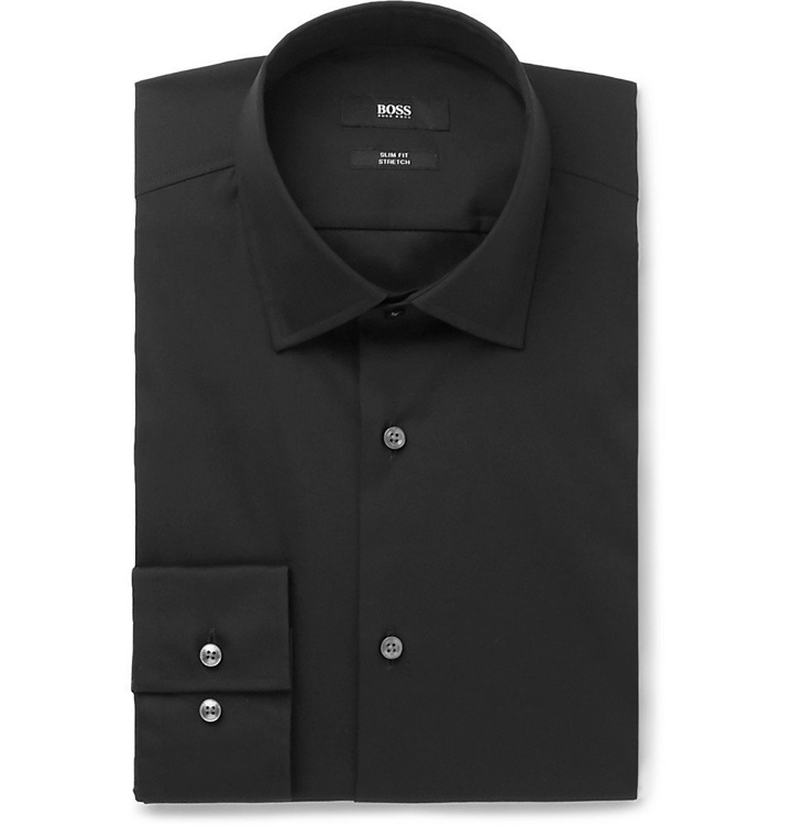 Photo: Hugo Boss - Black Jenno Slim-Fit Cotton-Blend Shirt - Men - Black